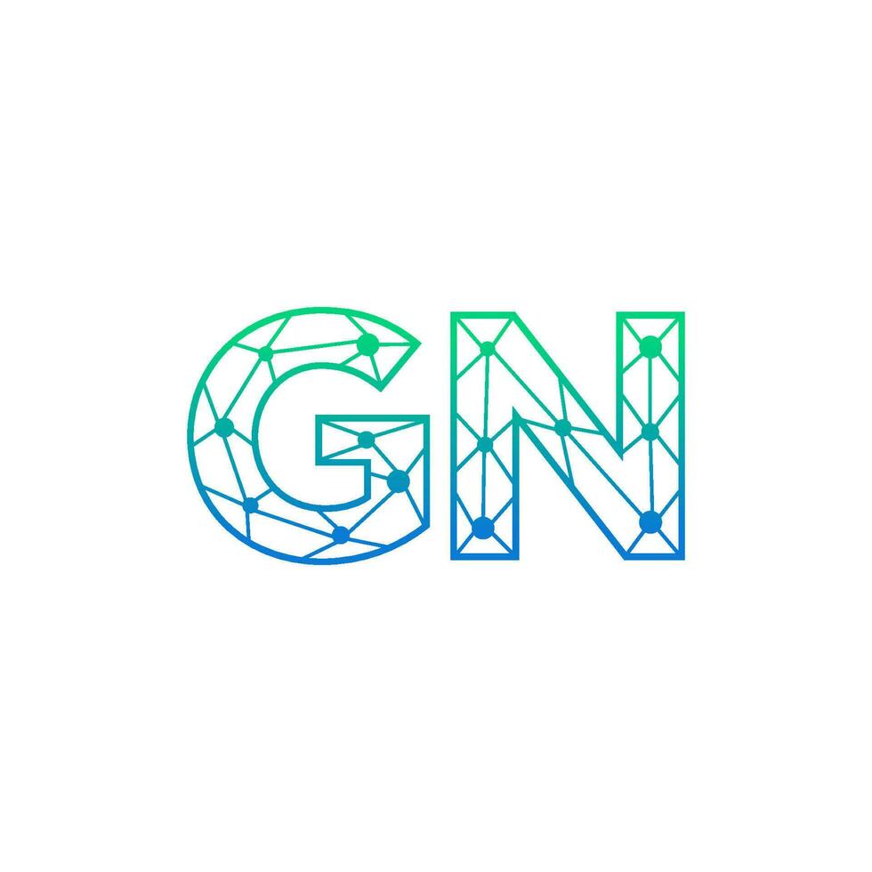 abstrakt Brief gn Logo Design mit Linie Punkt Verbindung zum Technologie und Digital Geschäft Unternehmen. vektor