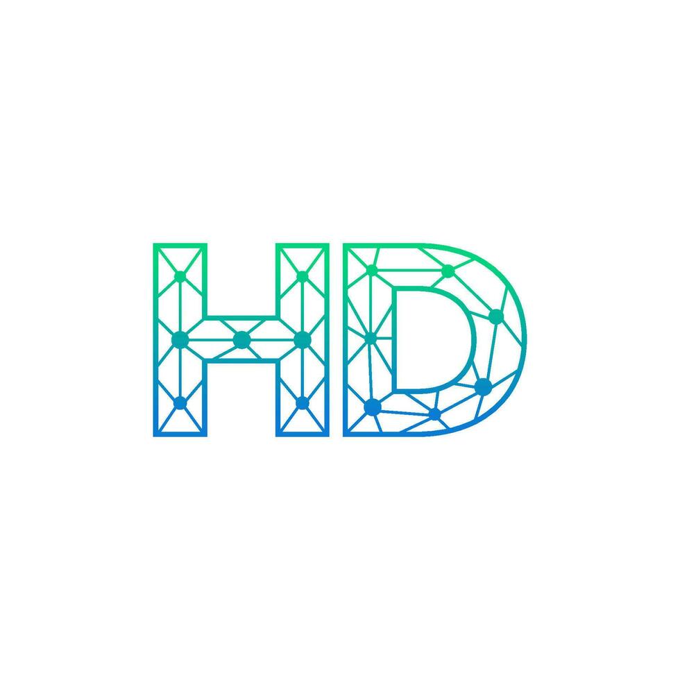 abstrakt Brief hd Logo Design mit Linie Punkt Verbindung zum Technologie und Digital Geschäft Unternehmen. vektor
