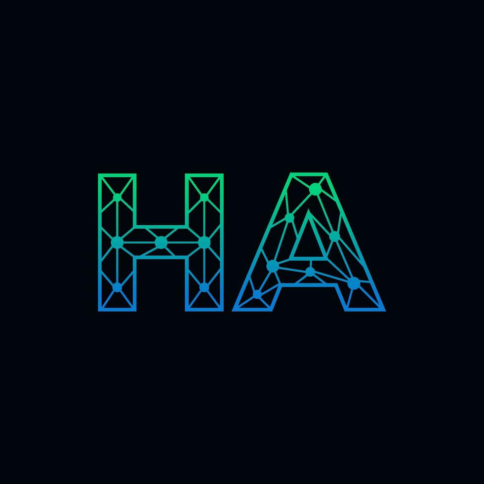 abstrakt Brief Ha Logo Design mit Linie Punkt Verbindung zum Technologie und Digital Geschäft Unternehmen. vektor