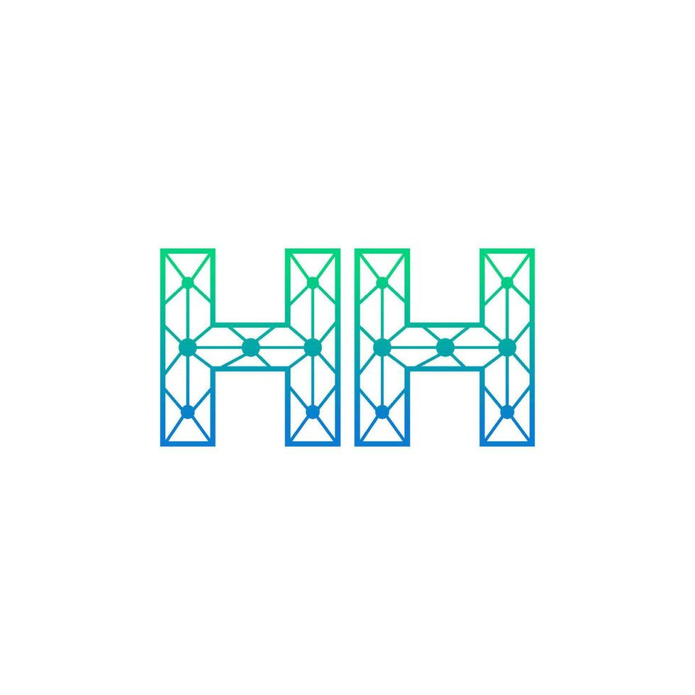 abstrakt brev hh logotyp design med linje punkt förbindelse för teknologi och digital företag företag. vektor