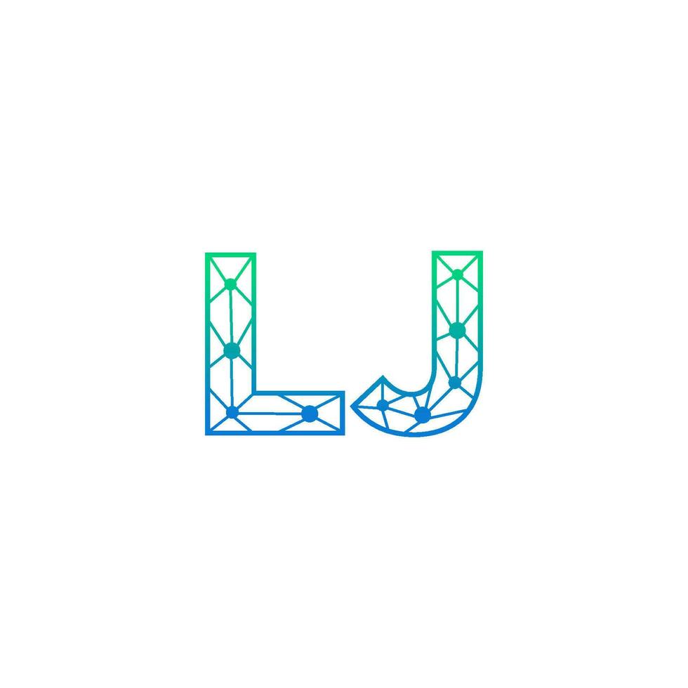 abstrakt Brief lj Logo Design mit Linie Punkt Verbindung zum Technologie und Digital Geschäft Unternehmen. vektor