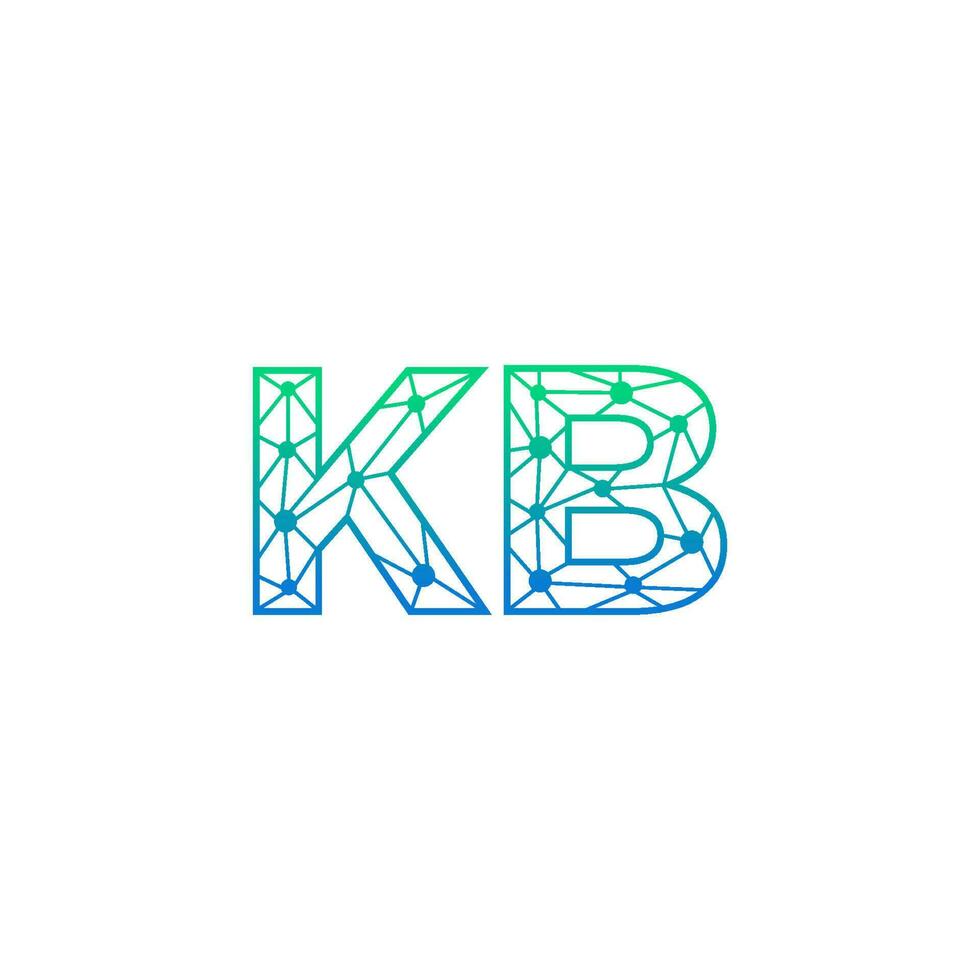 abstrakt brev kb logotyp design med linje punkt förbindelse för teknologi och digital företag företag. vektor