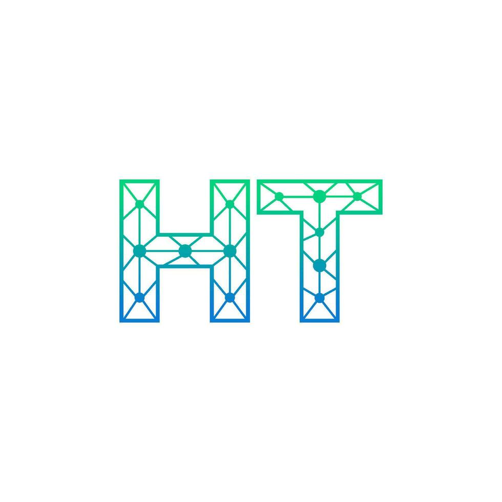 abstrakt brev ht logotyp design med linje punkt förbindelse för teknologi och digital företag företag. vektor
