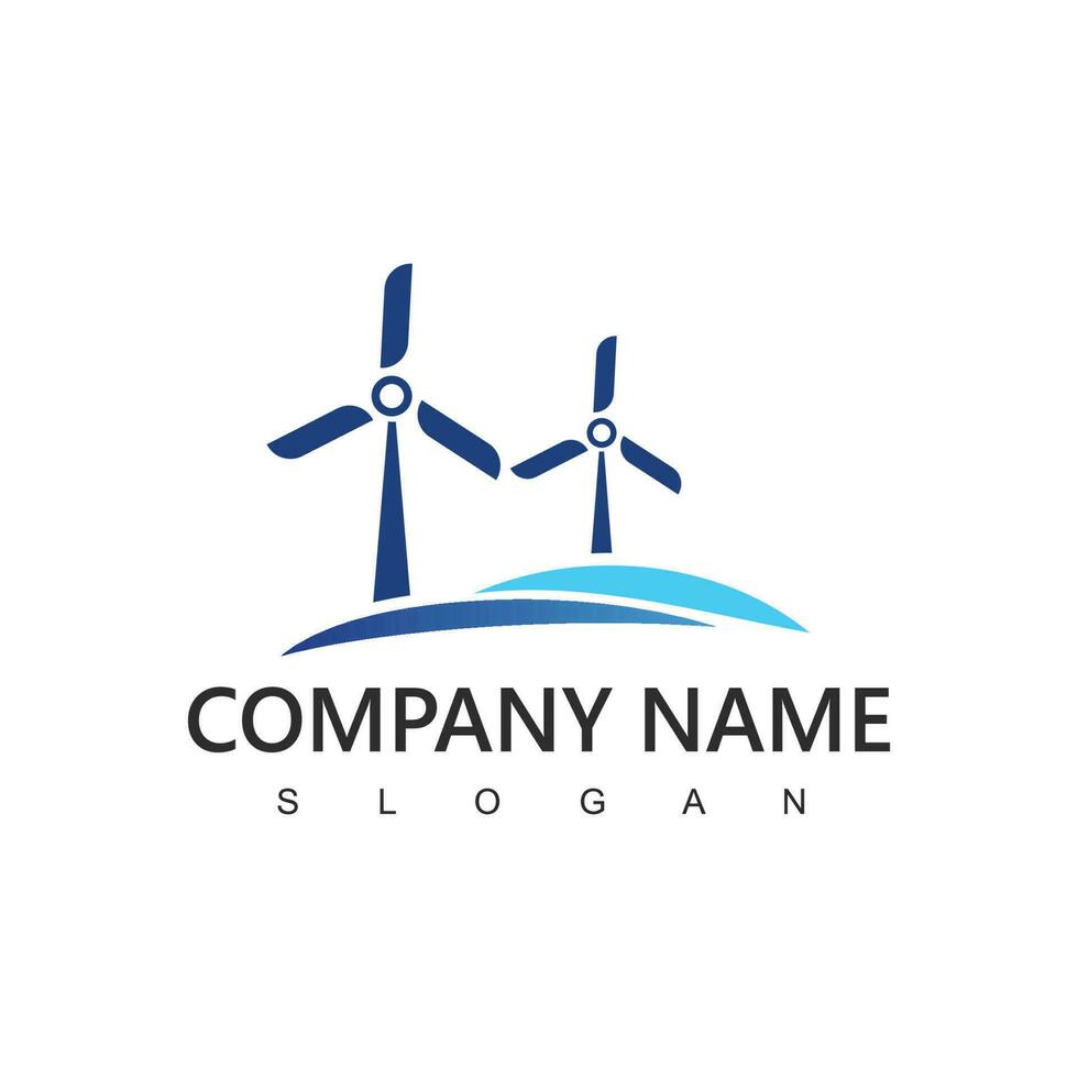 vind kraft logotyp, förnybar energi begrepp, vind turbin ikon vektor