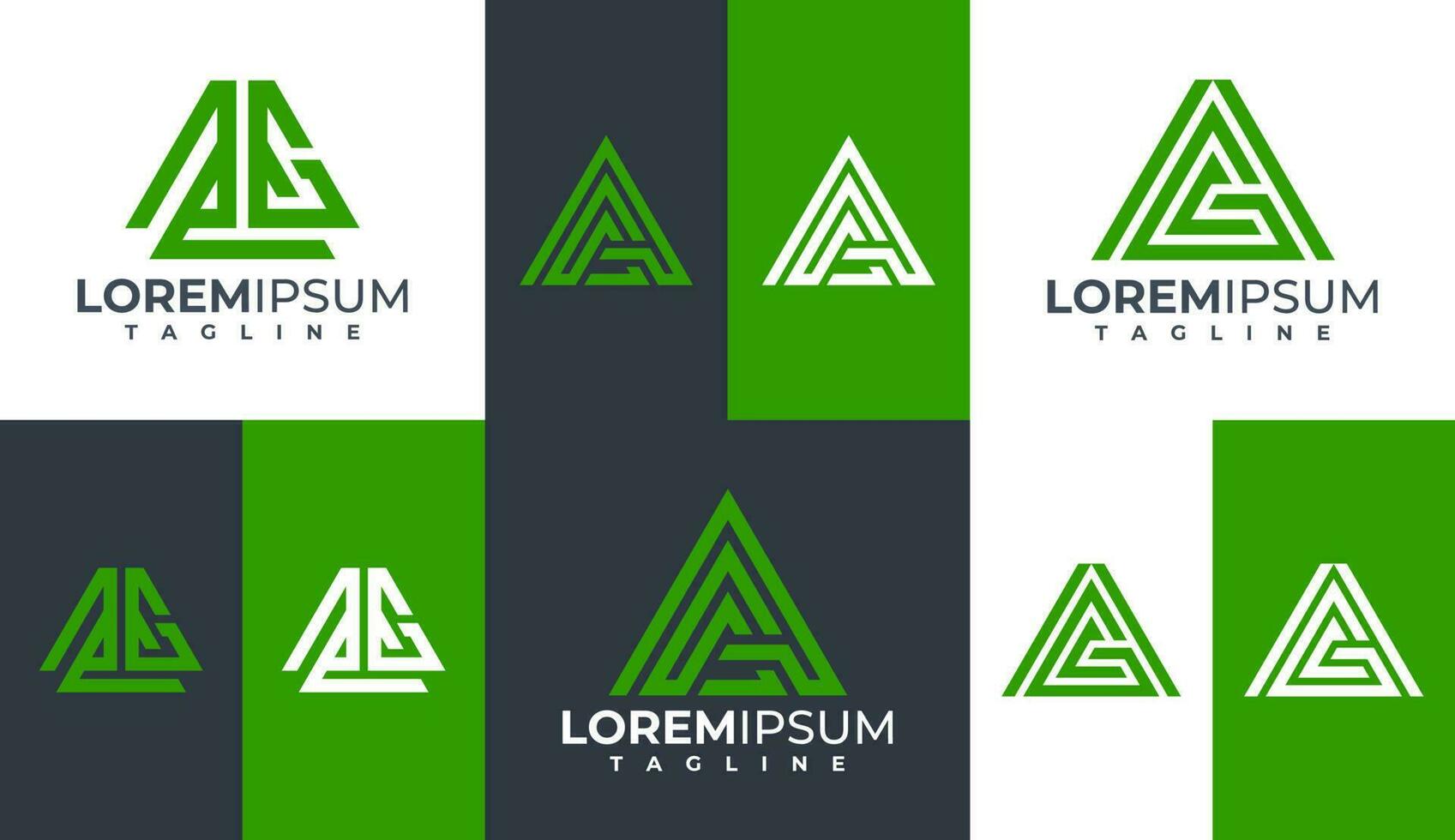 minimalistisch Dreieck Brief agc acg ag Logo Design. modern agc Logo Branding. vektor
