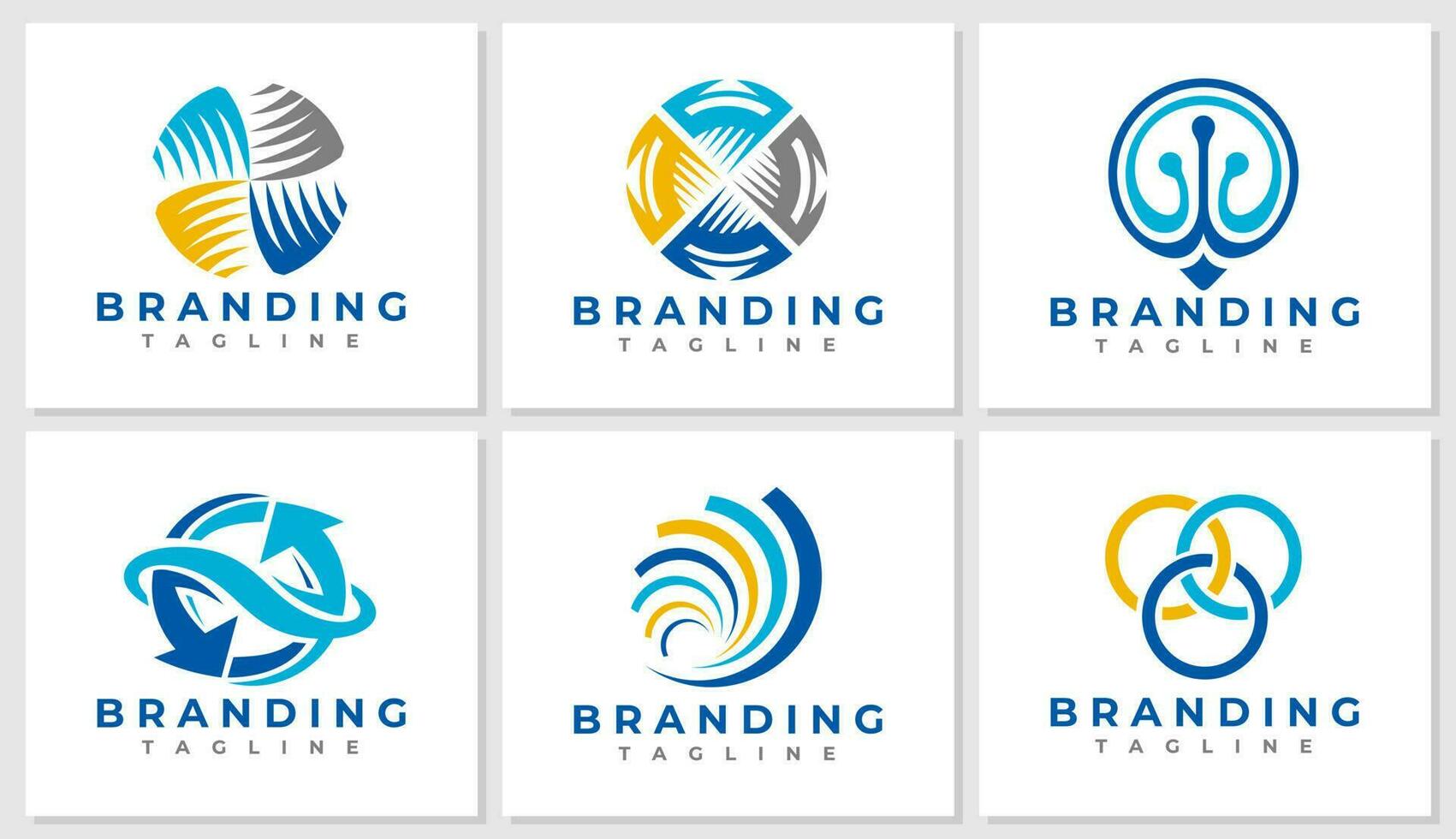 uppsättning av digital teknologi logotyp design varumärke. modern abstrakt nätverk logotyp. vektor