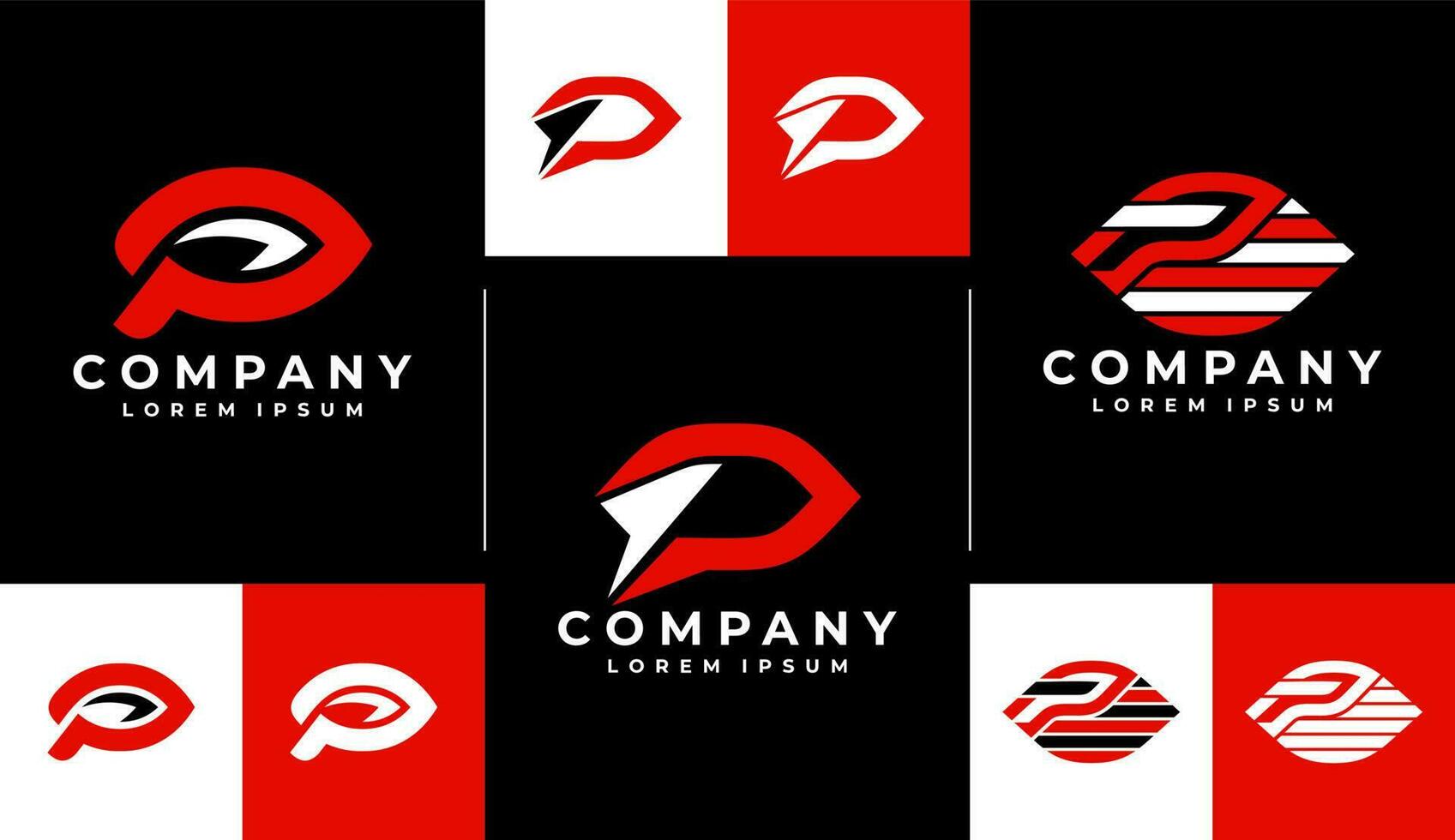 Luxus Linie Auge Brief p Logo Design Branding. Eleganz Initiale p Logo Vorlage. vektor