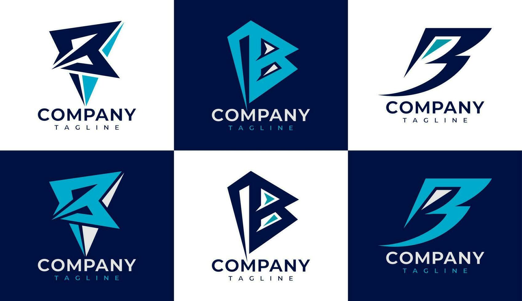 modern skarp linje brev b logotyp design varumärke. minimalistisk första b logotyp uppsättning. vektor