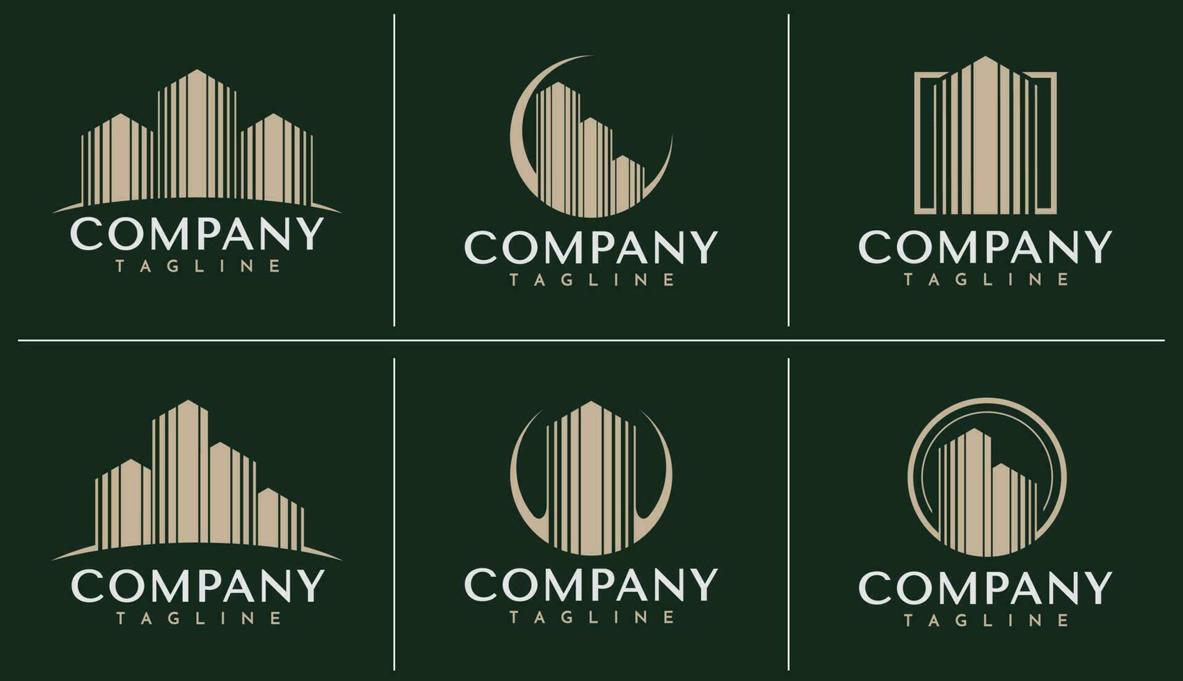 Luxus Streifen Linie Gebäude Eigentum Logo Design. abstrakt Turm Gebäude Logo. vektor