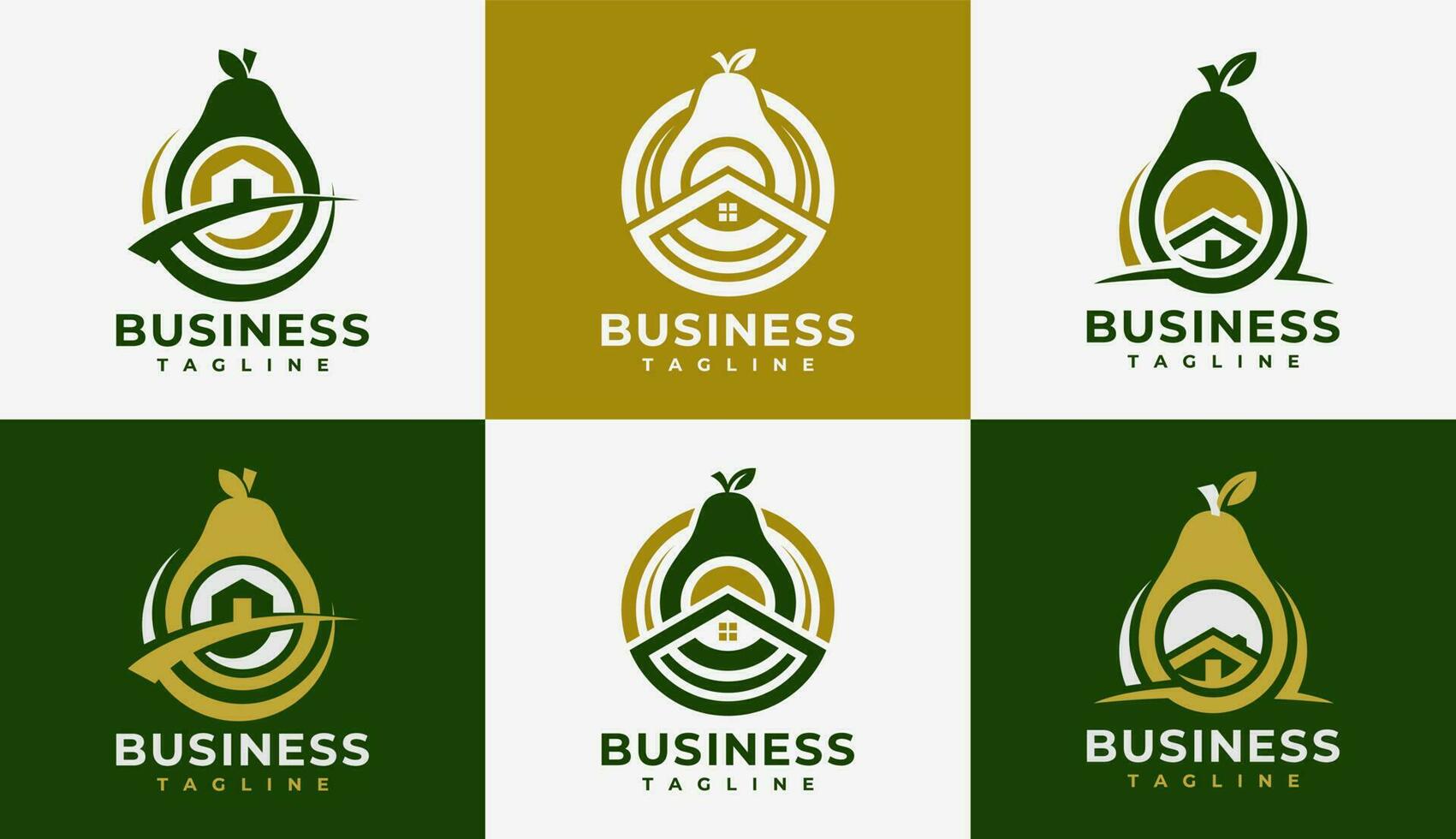 Luxus echt Nachlass Avocado Logo Design Marke. Eleganz Zuhause Avocado Obst Logo. vektor