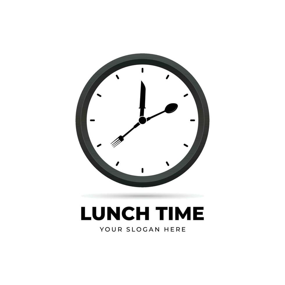 lunch tid logotyp design vektor mall