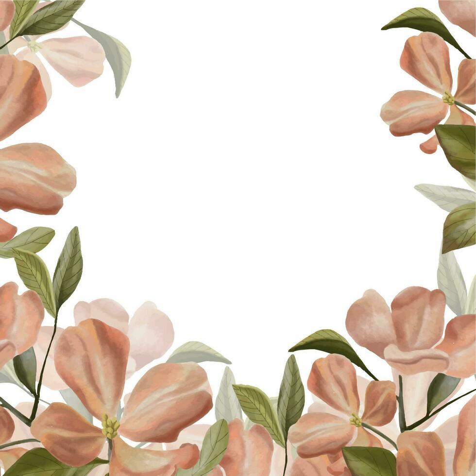 blommig vattenfärg baner. botanisk illustration minimal stil. en ram med blommor. vattenfärg blommor för utskrift på vykort, banderoller, bärbara datorer. vektor