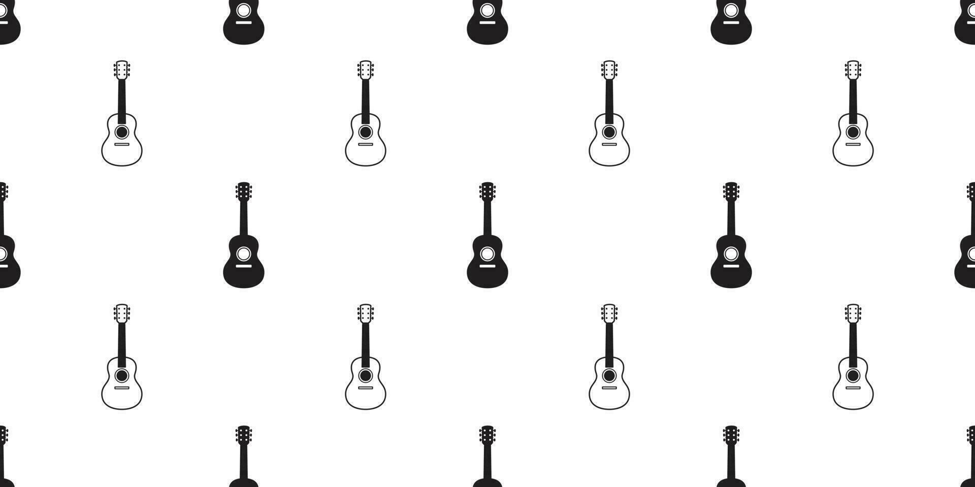 Gitarre nahtlos Muster Vektor Bass Ukulele Musik- Schal isoliert Fliese Hintergrund wiederholen Hintergrund Grafik Illustration