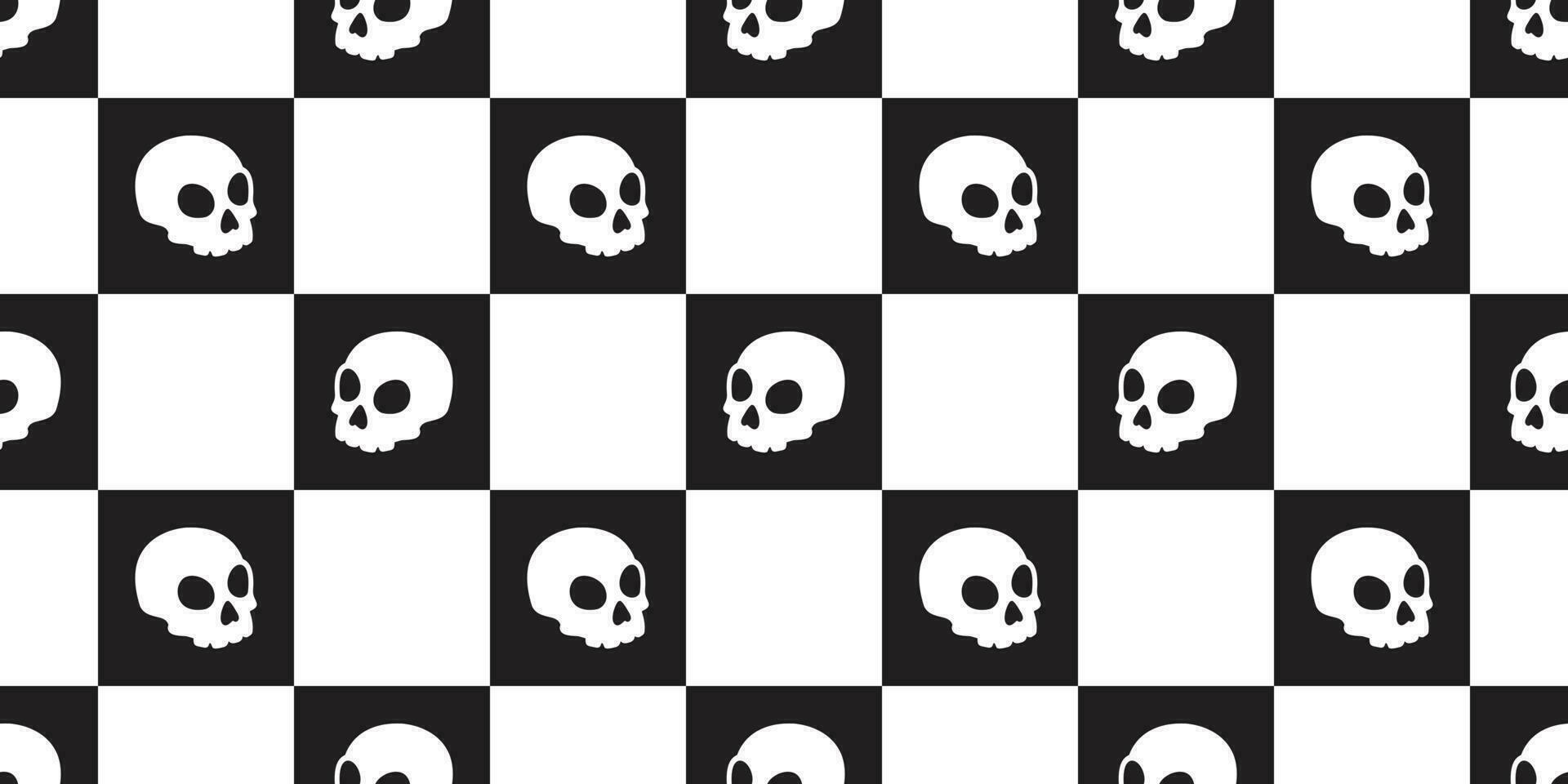 Schädel überprüft nahtlos Muster Vektor Halloween Pirat Knochen Schal isoliert Fliese Hintergrund wiederholen Hintergrund