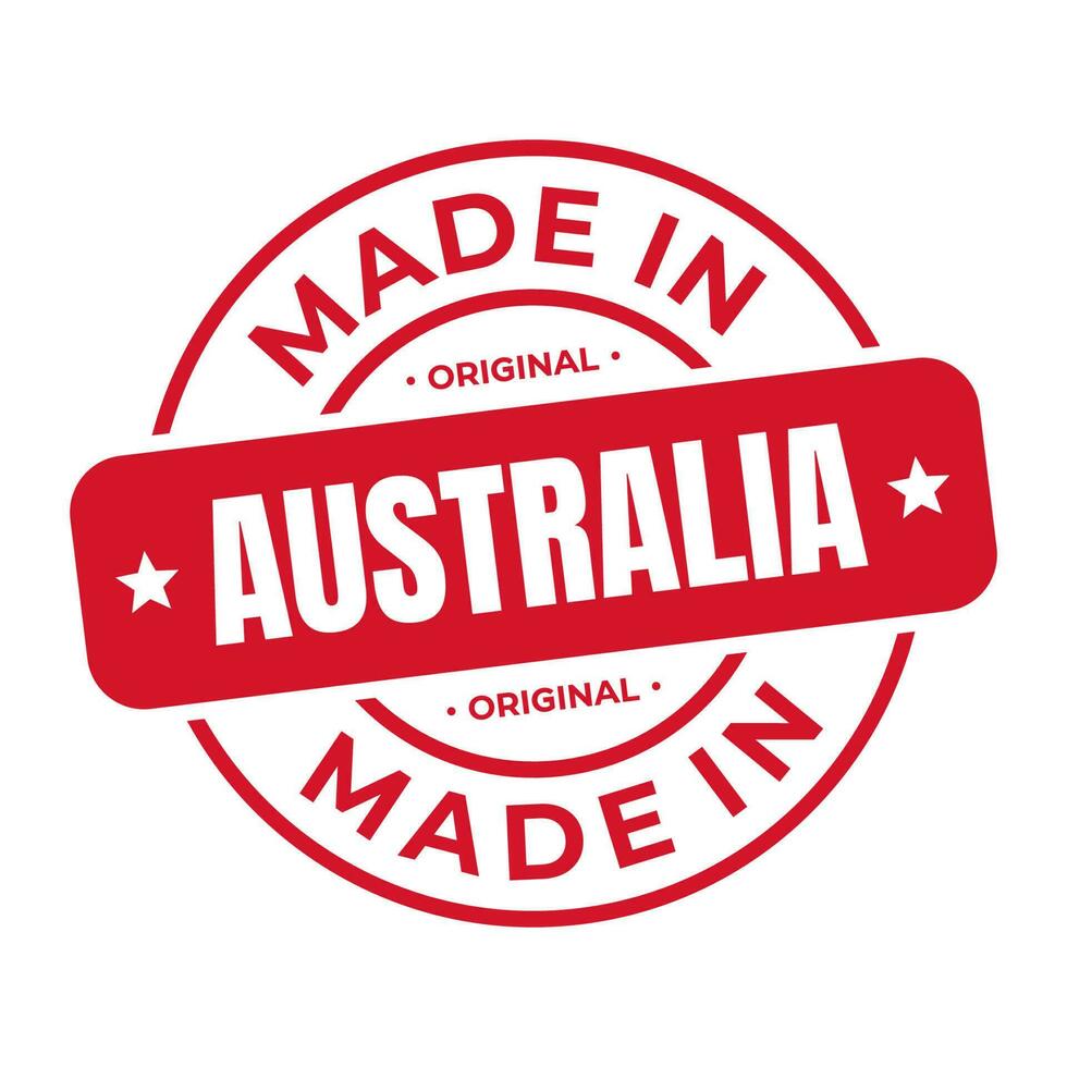 tillverkad i Australien stämpel logotyp ikon symbol design. täta nationell original- produkt bricka. vektor illustration