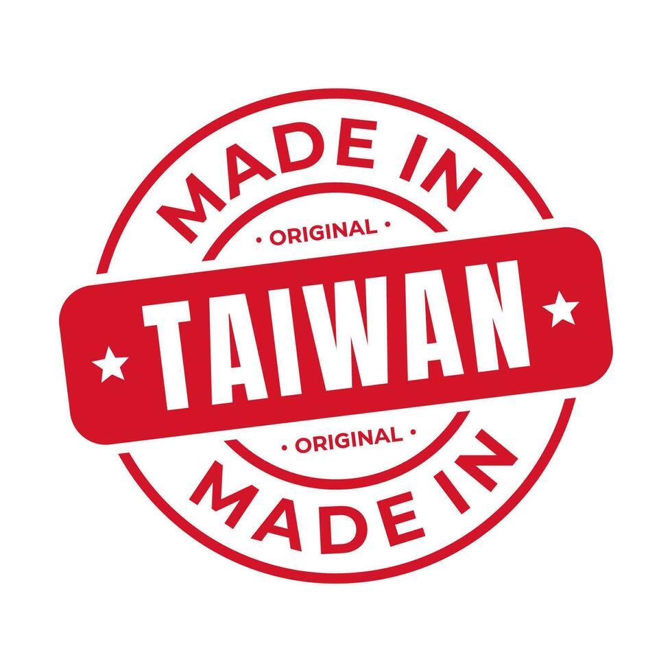 tillverkad i taiwan stämpel logotyp ikon symbol design. täta nationell original- produkt bricka. vektor illustration