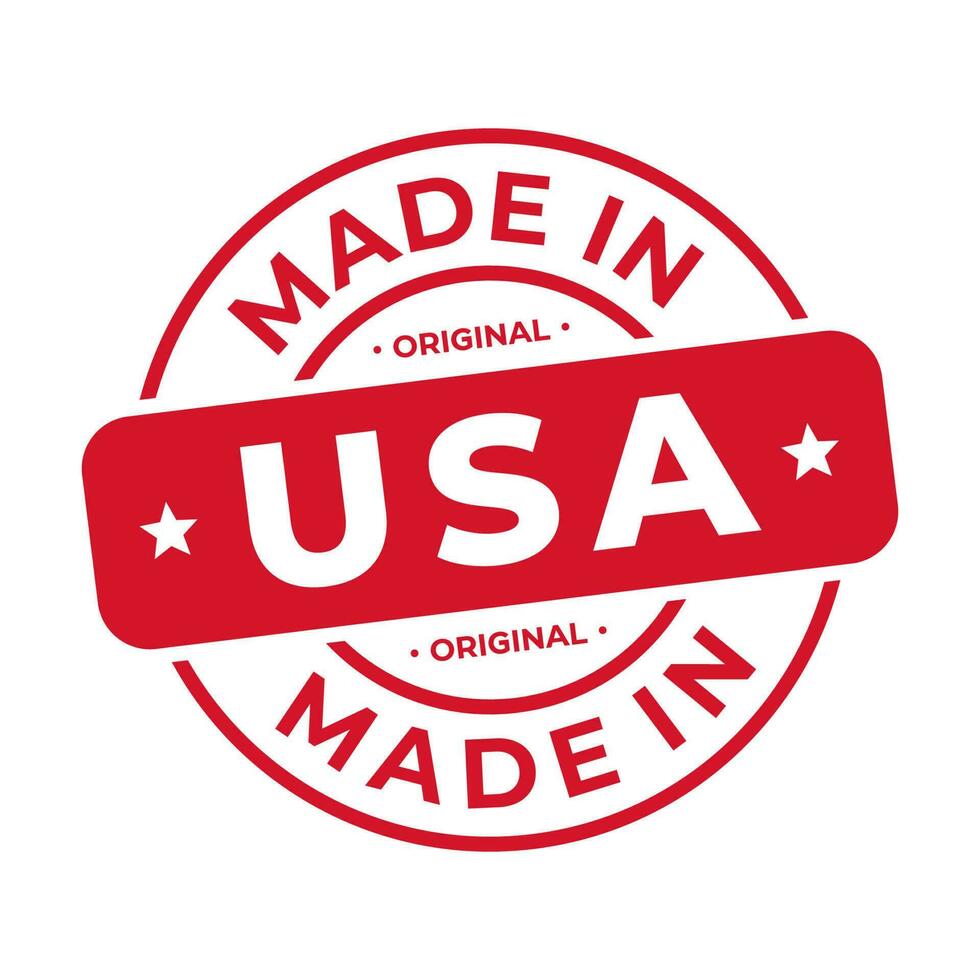 tillverkad i USA stämpel logotyp ikon symbol design. täta nationell original- produkt bricka. vektor illustration