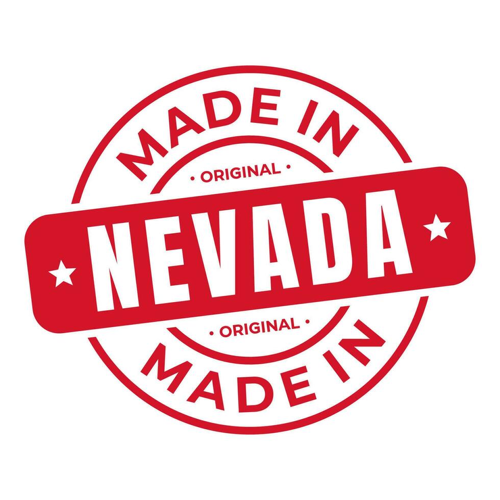 gemacht im Nevada Briefmarke Logo Symbol Symbol Design. Siegel National Original Produkt Abzeichen. Vektor Illustration