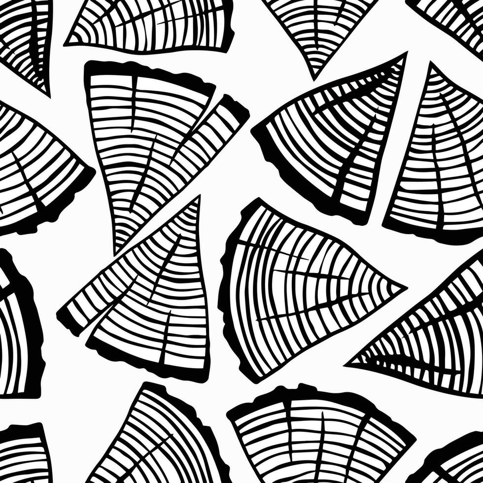 teckning, grafik. sömlös mönster skära trä, svart och vit teckning och en bit av trä, de tema av ekologi, träbearbetning vektor