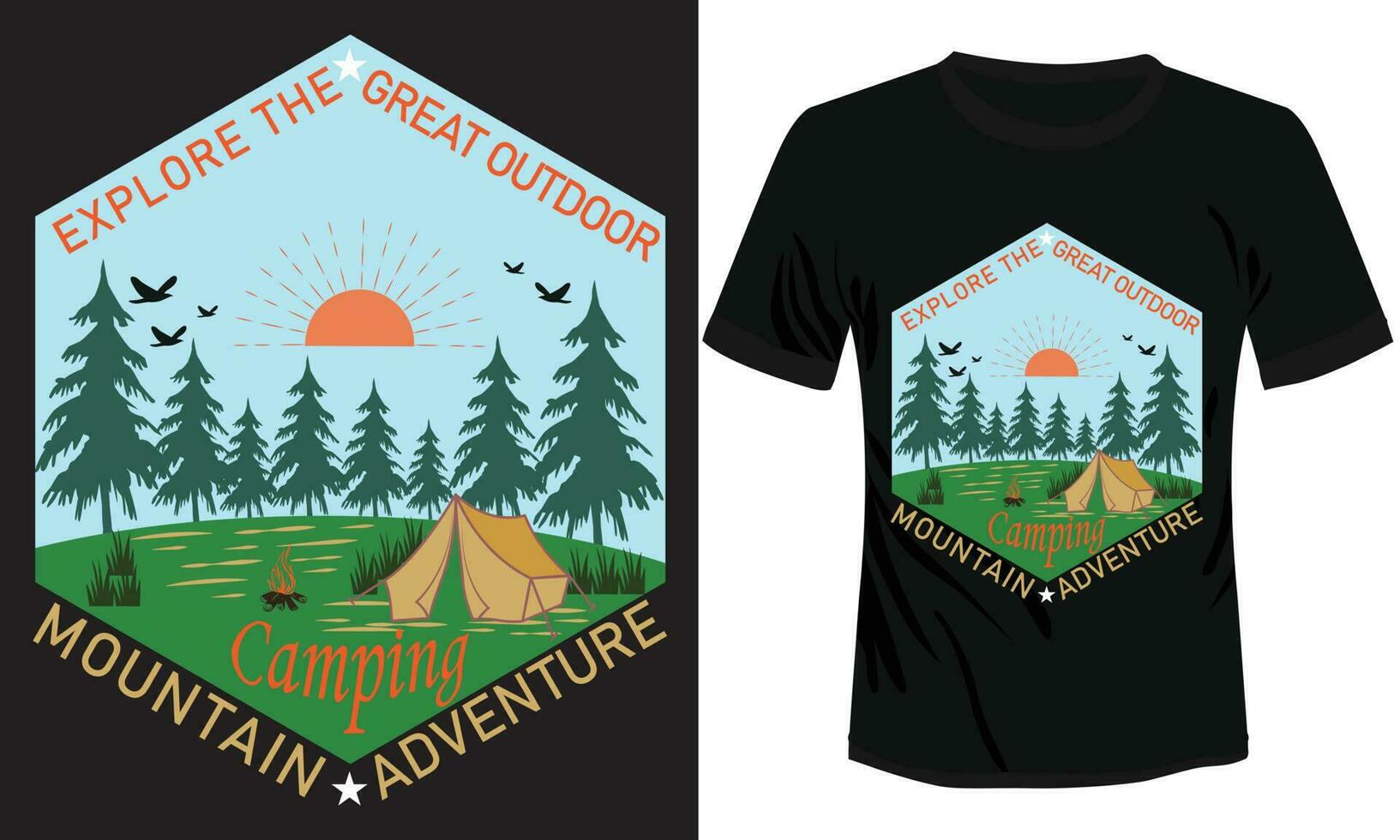 Berg Abenteuer Vektor Illustration T-Shirt Design