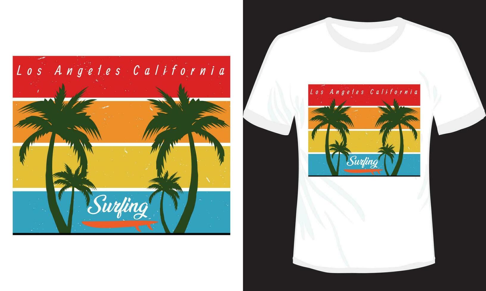 surfen kalifornien t-shirt design vektorillustration vektor