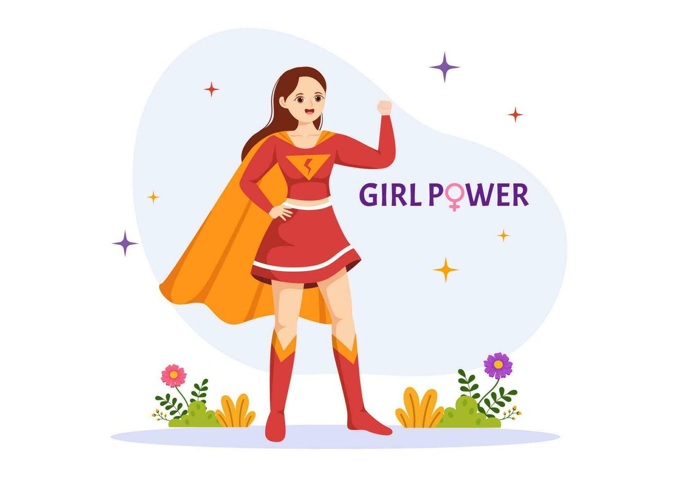 flicka kraft vektor illustration till visa kvinnor kan också vara starkare och oberoende i kvinna rättigheter och mångfald platt tecknad serie hand dragen mallar