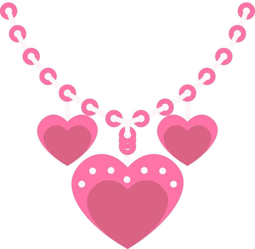 hjärta formad halsband ikon i rosa Färg. vektor