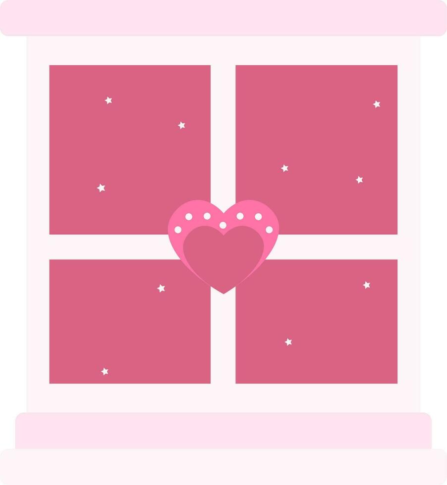 Herz Zeichen auf Fenster Symbol im Rosa Farbe. vektor