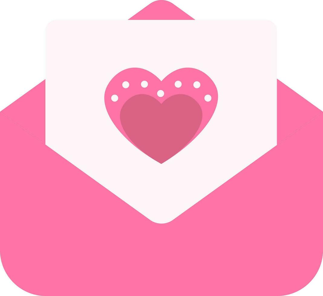 rosa Färg kärlek brev ikon i platt stil. vektor