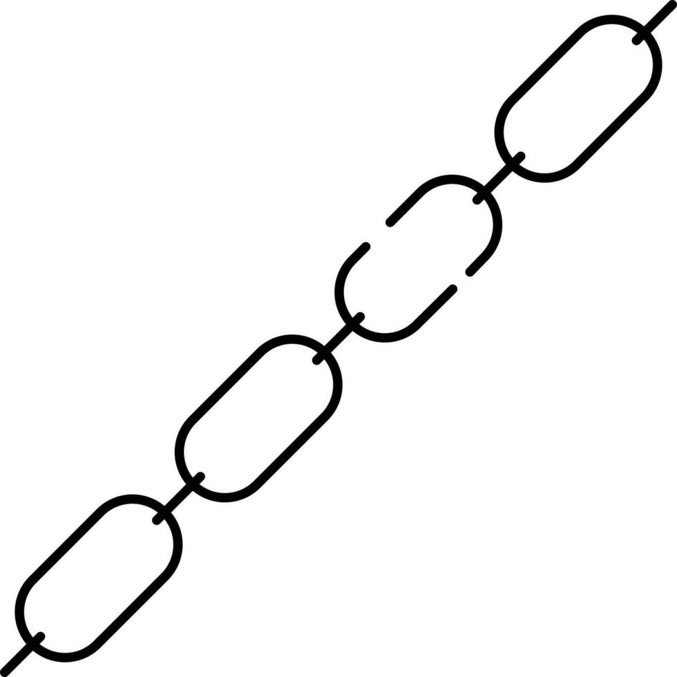 schwarz linear Stil gebrochen Kette Symbol. vektor