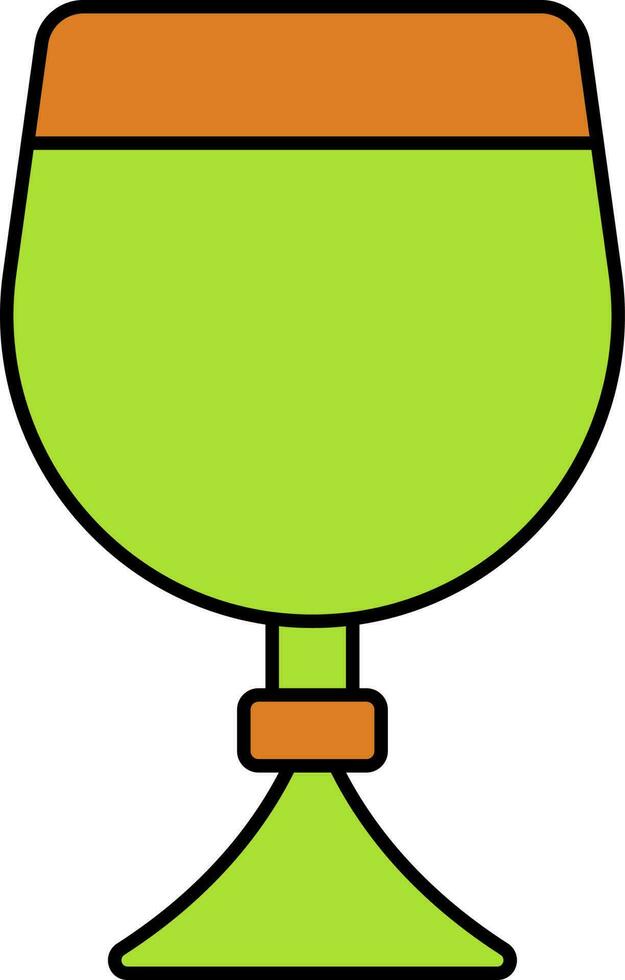 orange och grön bägare ikon i platt stil. vektor