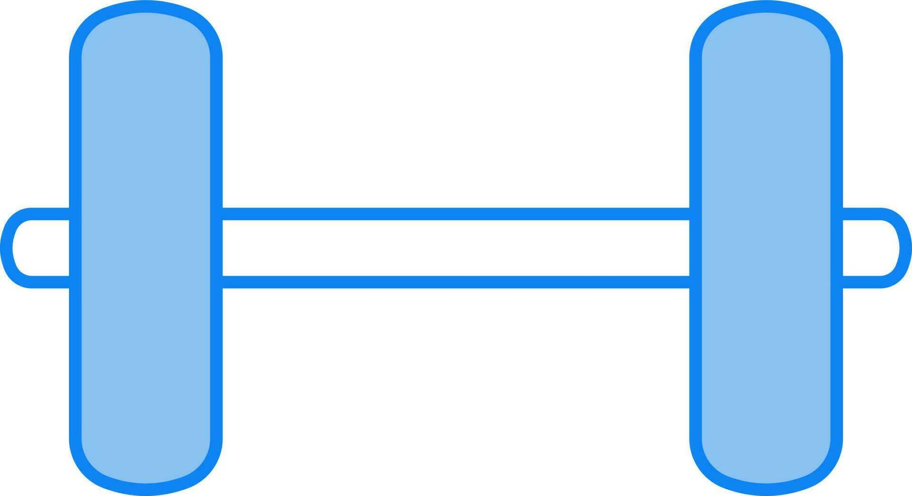 hantel eller skivstång ikon i blå och vit Färg. vektor