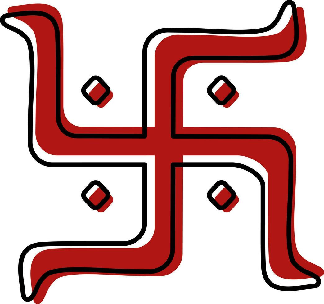 Illustration von rot Hakenkreuz Symbol oder Symbol im eben Stil. vektor