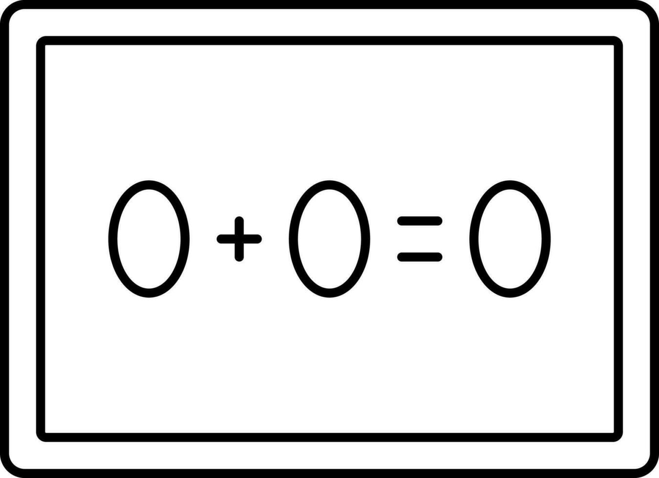 matematik belopp på styrelse ikon i tunn linje konst. vektor