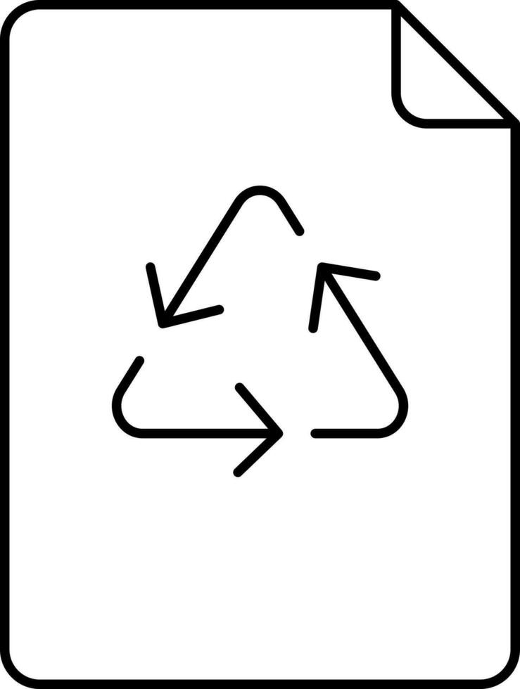 schwarz Gliederung Papier Recycling Symbol oder Symbol. vektor