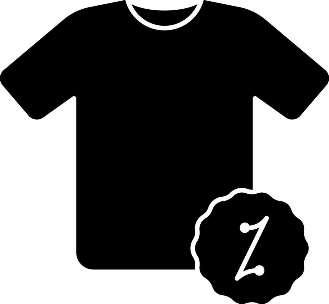 Illustration von Rabatt Angebot zum T-Shirt Symbol. vektor