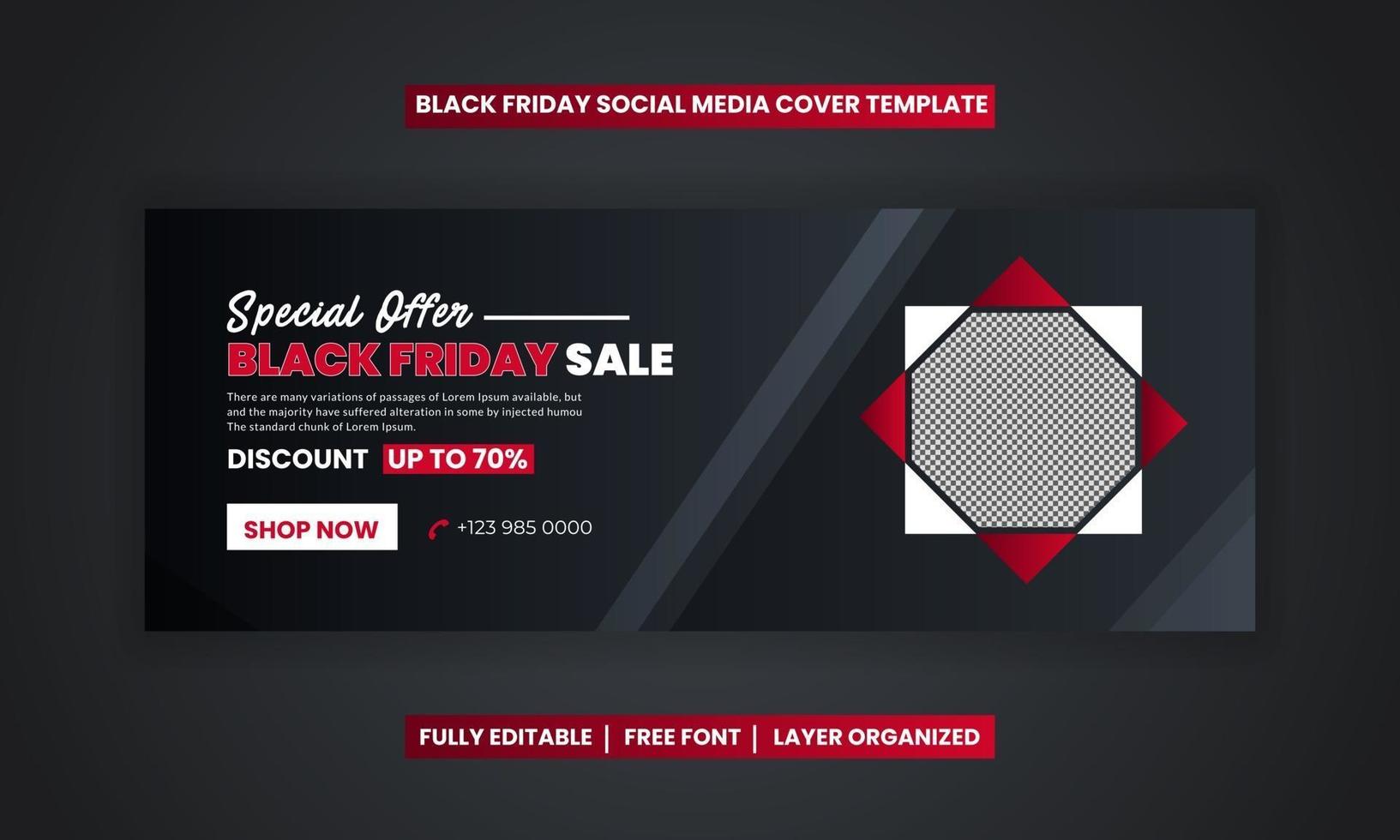 Black Friday Social Media Banner Vorlage Design vektor