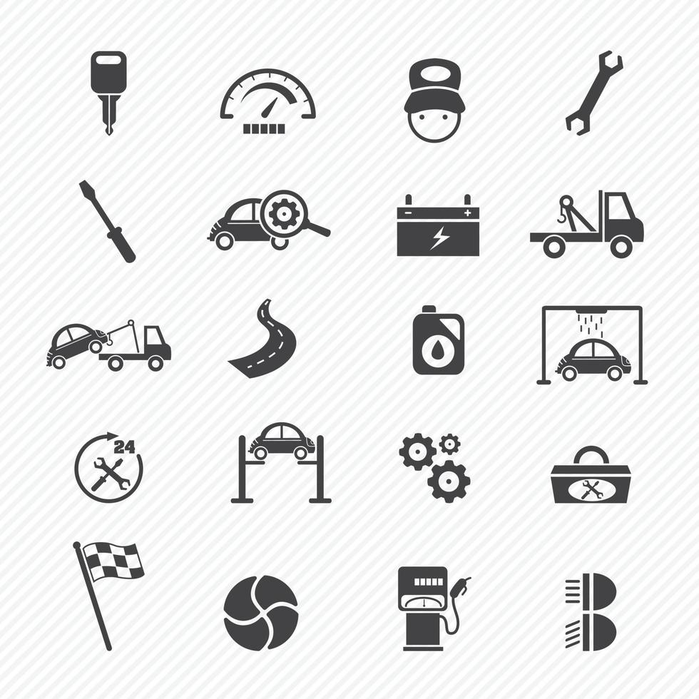 bilservice underhåll ikoner som illustration vektor