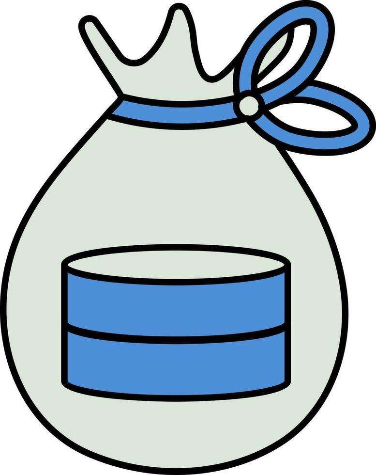 pengar väska ikon i blå och grå Färg. vektor