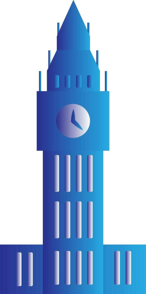 Uhr Turm Symbol im Blau und grau Farbe. vektor