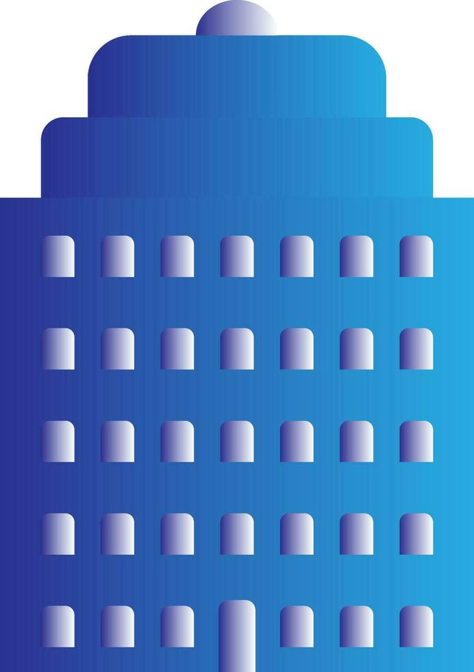 isolerat byggnad ikon i blå och grå Färg. vektor