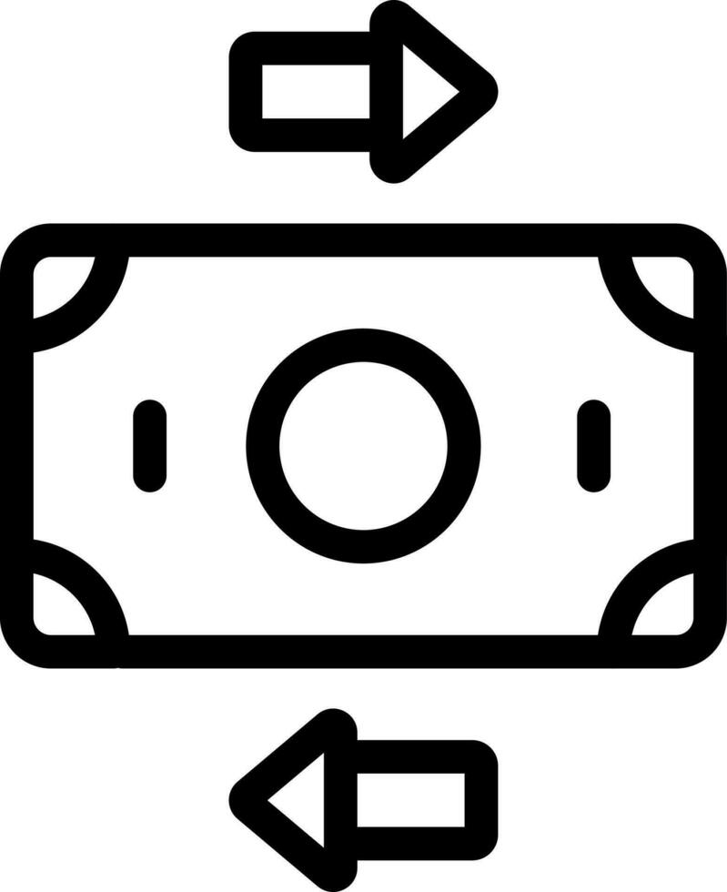 Geld Transaktion Symbol im schwarz Linie Kunst. vektor