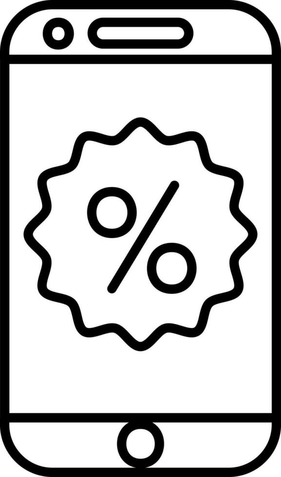 eben Stil online Rabatt im Smartphone Symbol. vektor