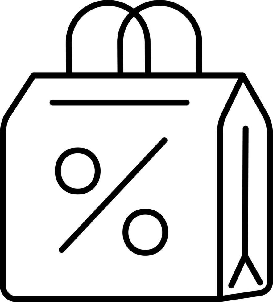 handla eller bära väska ikon i linje konst. vektor