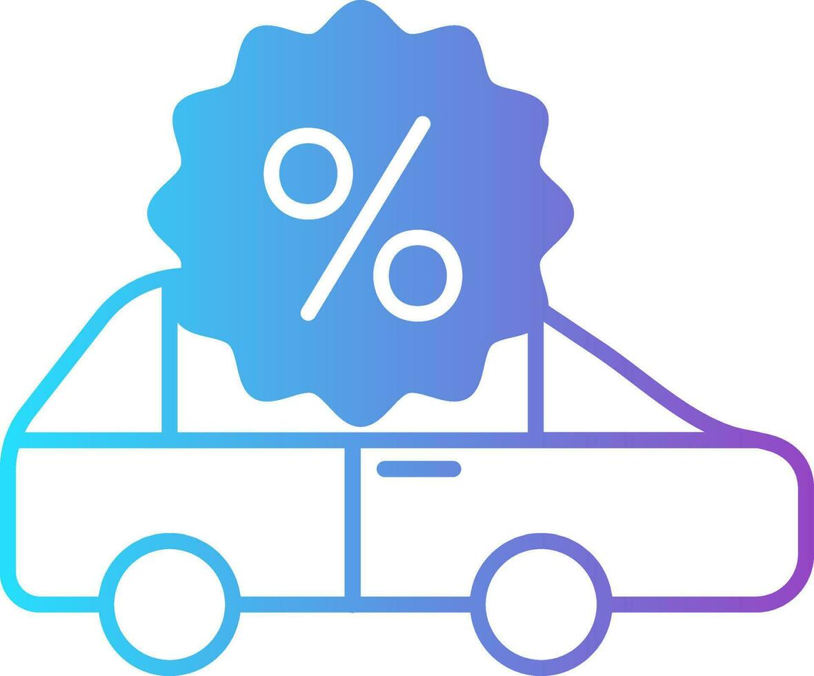 lutning bil rabatt erbjudande ikon. vektor
