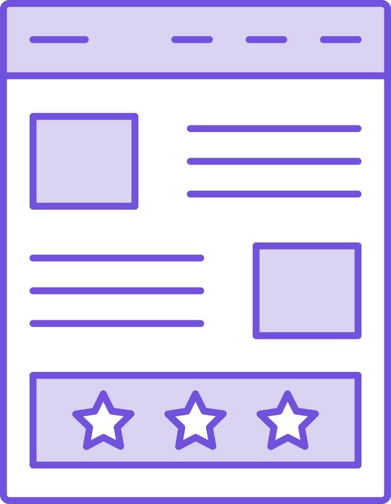 Webseite Bewertung Symbol im lila und Weiß Farbe. vektor