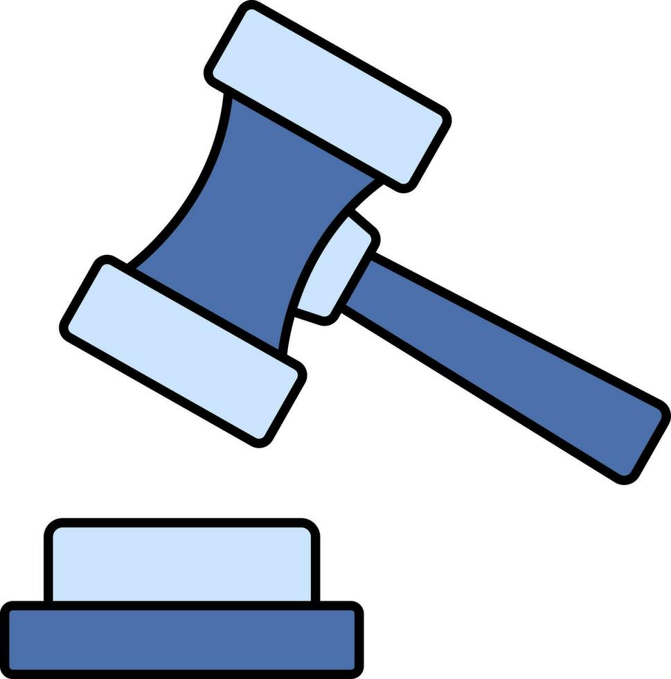 Blau Richter Hammer oder Aktion Symbol. vektor