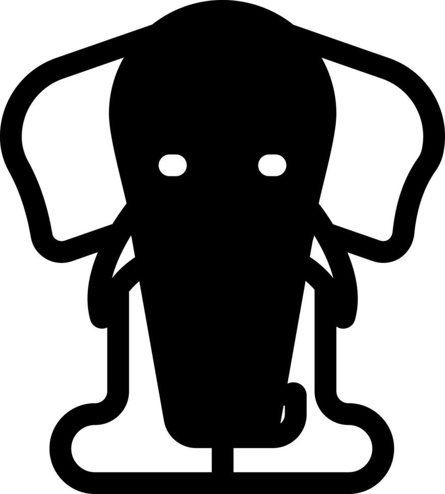 schwarz und Weiß Farbe Elefant Symbol oder Symbol im Gliederung Stil. vektor