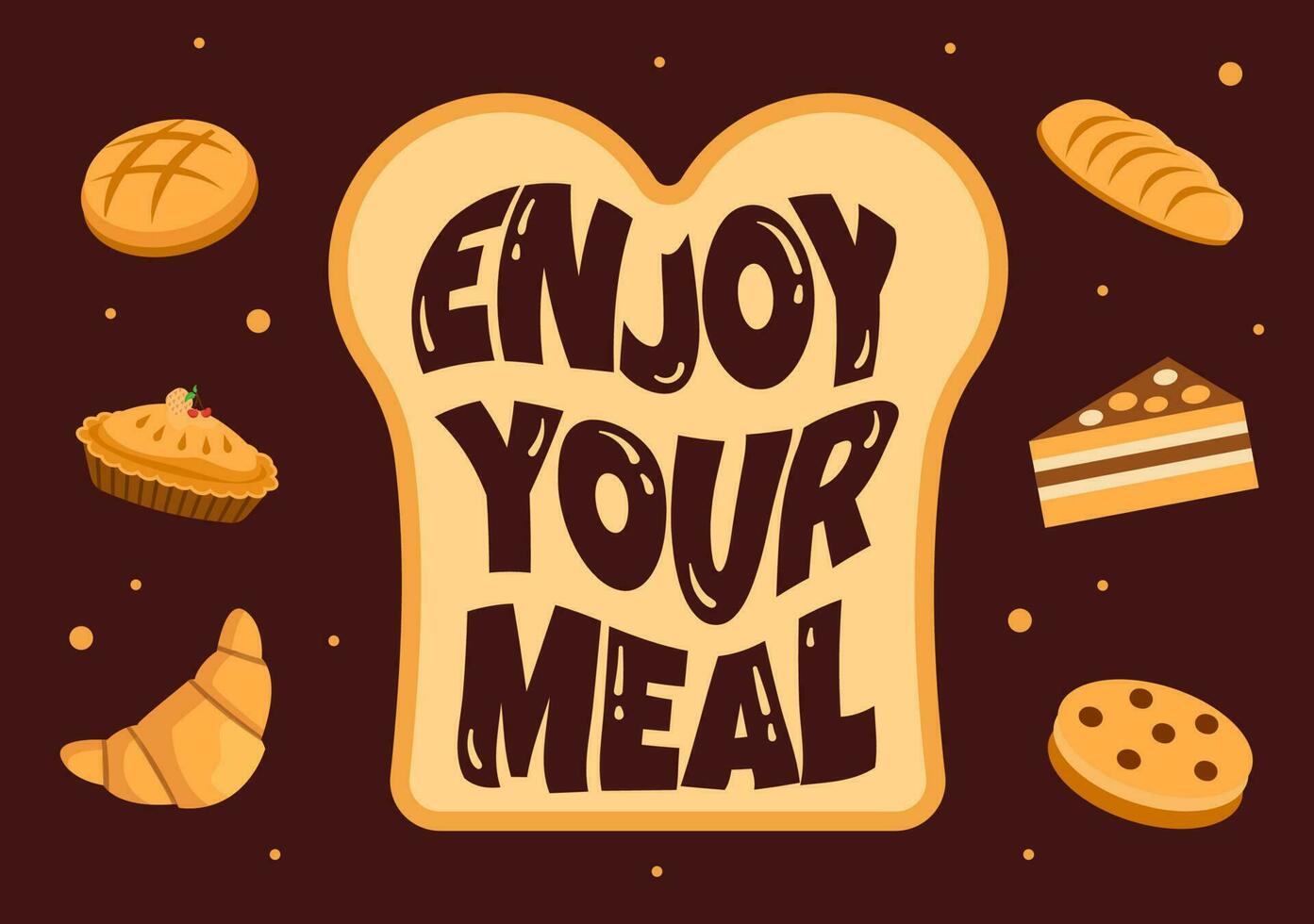 genießen Ihre Mahlzeit Vektor Illustration ein Vielfalt von köstlich Essen im Zuhause oder Restaurant im eben Karikatur Hand gezeichnet Landung Seite Hintergrund Vorlagen