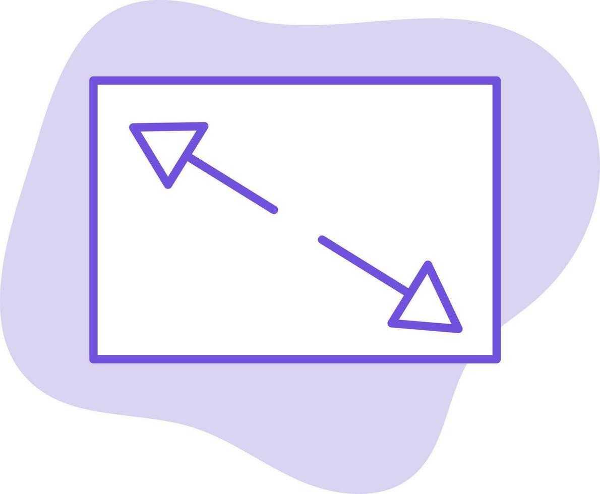 Pfeil Rahmen Symbol auf lila Hintergrund. vektor